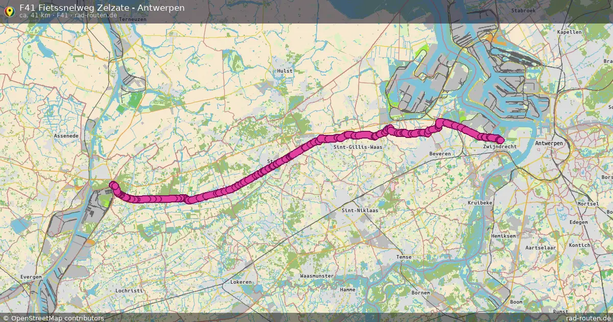 F41 Fietssnelweg Zelzate - Antwerpen (F41) – Fernradroute auf Rad-Routen.de