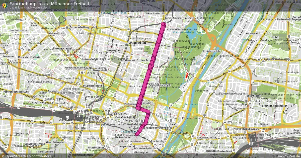 Fahrradhauptroute Münchner Freiheit – Fernradroute auf Rad-Routen.de