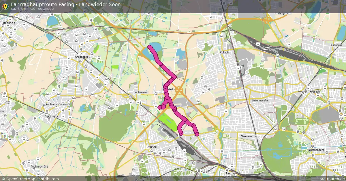 Fahrradhauptroute Pasing - Langwieder Seen – Fernradroute auf Rad-Routen.de