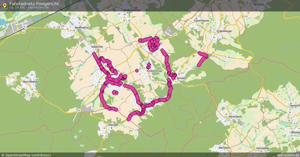 Fahrradnetz Freigericht – Fernradroute auf Rad-Routen.de
