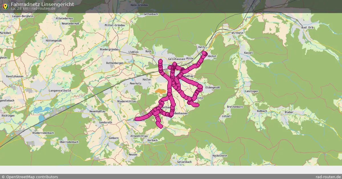 Fahrradnetz Linsengericht – Fernradroute auf Rad-Routen.de