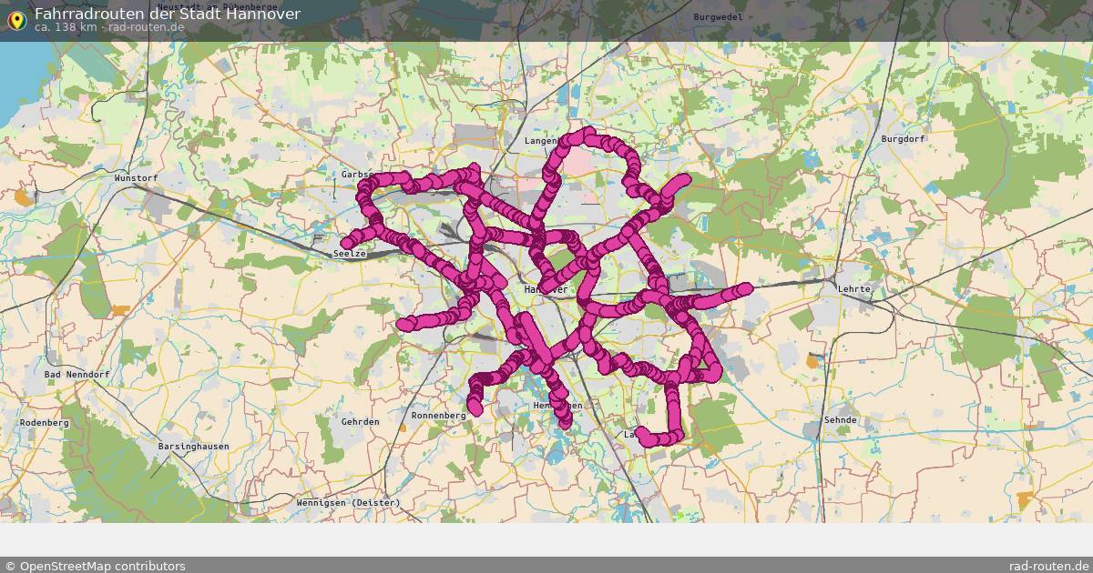 Fahrradrouten der Stadt Hannover – Fernradroute auf Rad-Routen.de