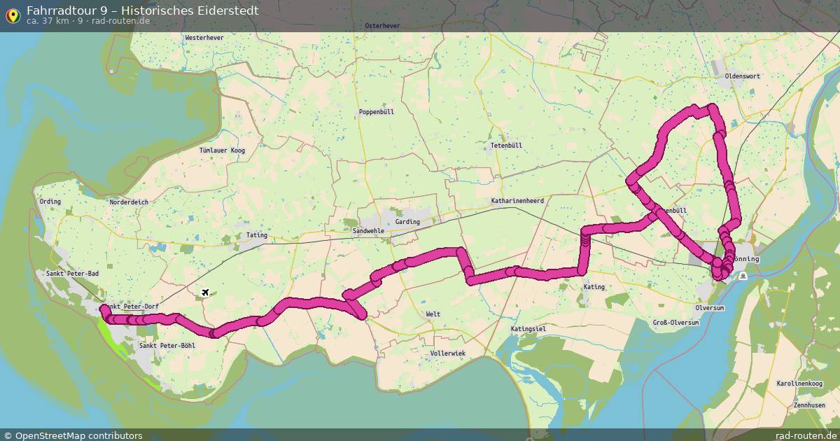 Fahrradtour 9 – Historisches Eiderstedt (9) – Fernradroute auf Rad-Routen.de