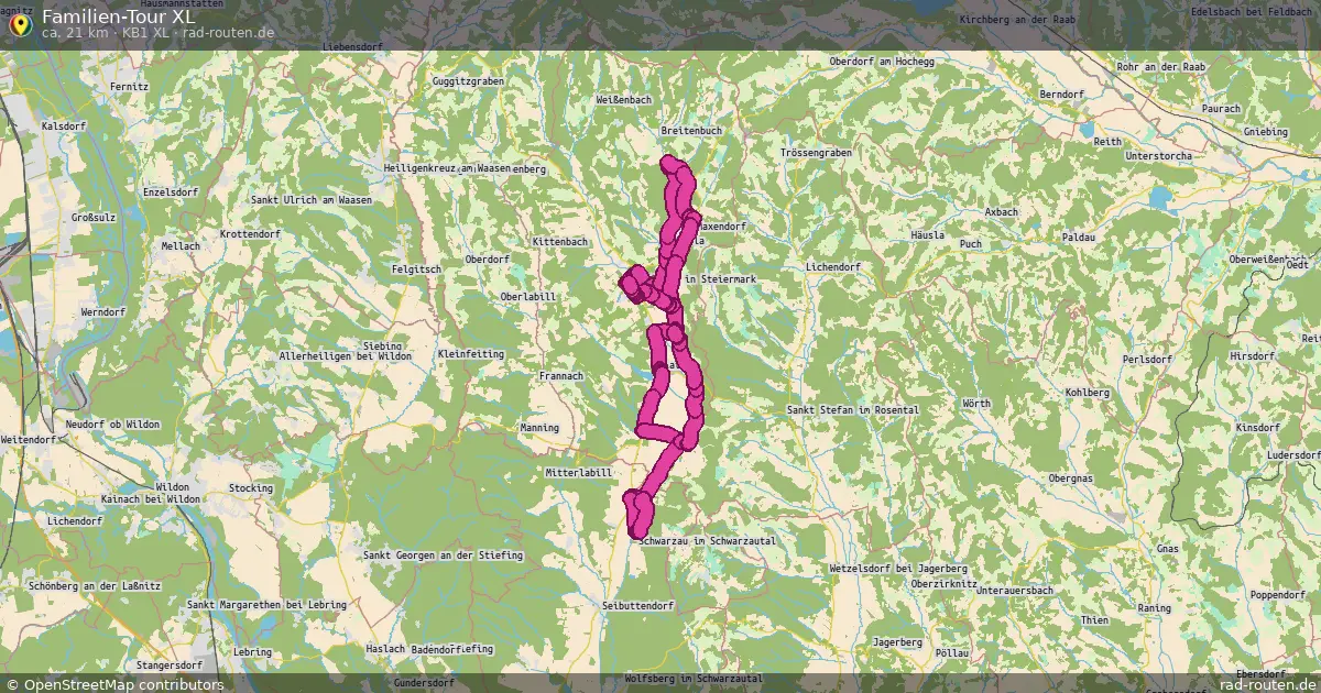 Familien-Tour XL (KB1 XL) – Fernradroute auf Rad-Routen.de