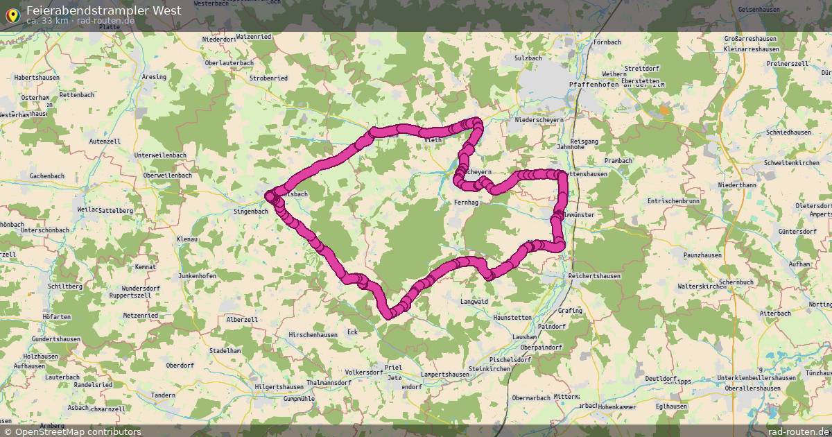 Feierabendstrampler West – Fernradroute auf Rad-Routen.de