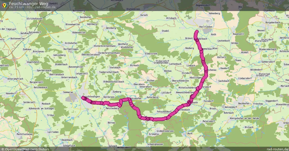 Feuchtwanger Weg (FEU) – Fernradroute auf Rad-Routen.de