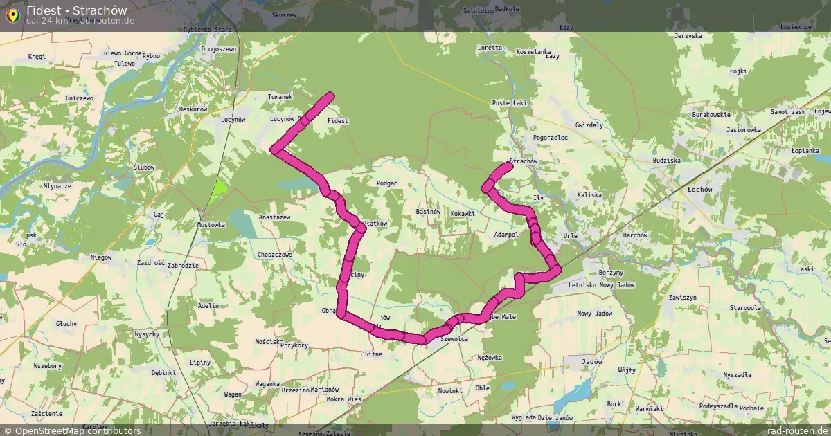 Fidest - Strachów – Fernradroute auf Rad-Routen.de