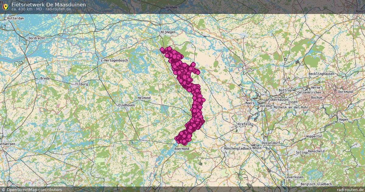 Fietsnetwerk De Maasduinen (MD) – Fernradroute auf Rad-Routen.de