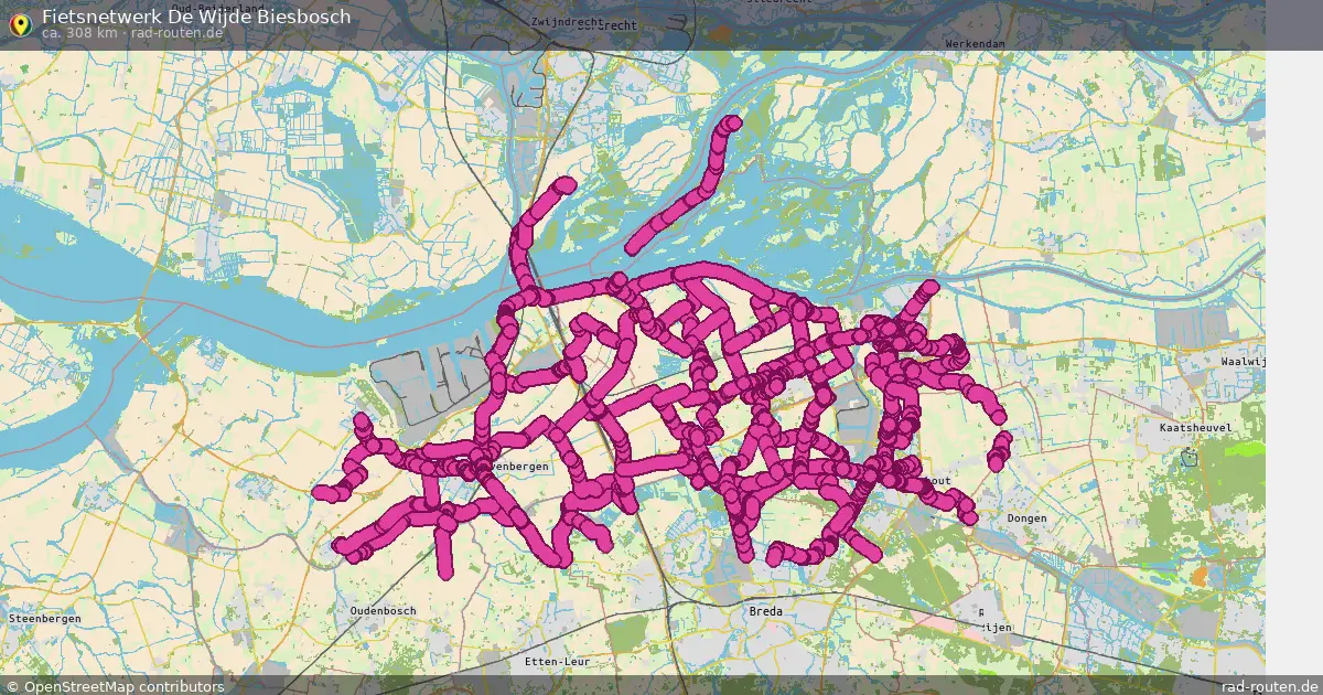 Fietsnetwerk De Wijde Biesbosch – Fernradroute auf Rad-Routen.de