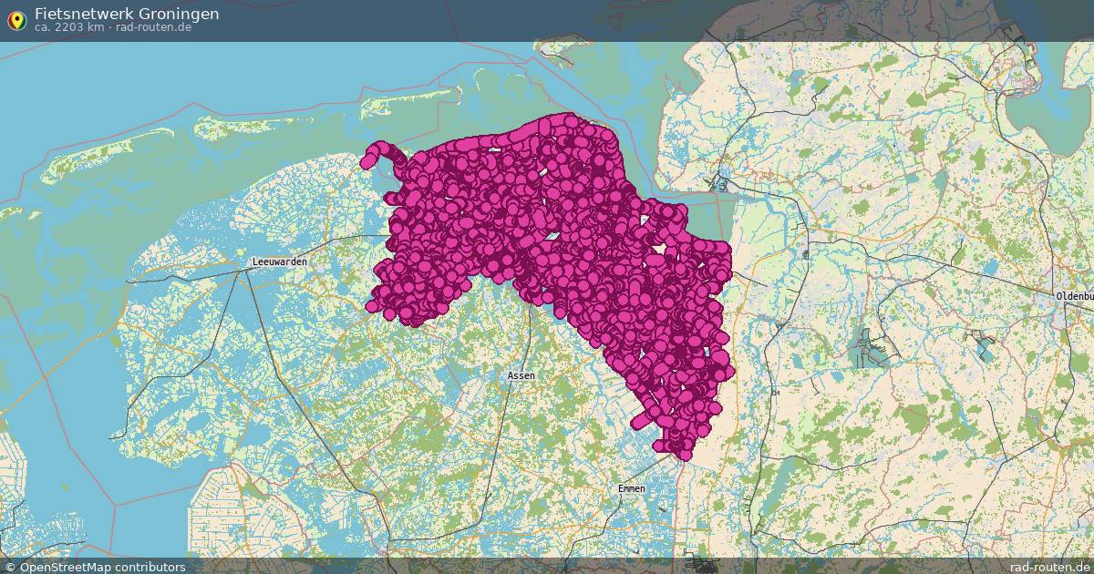 Fietsnetwerk Groningen – Fernradroute auf Rad-Routen.de