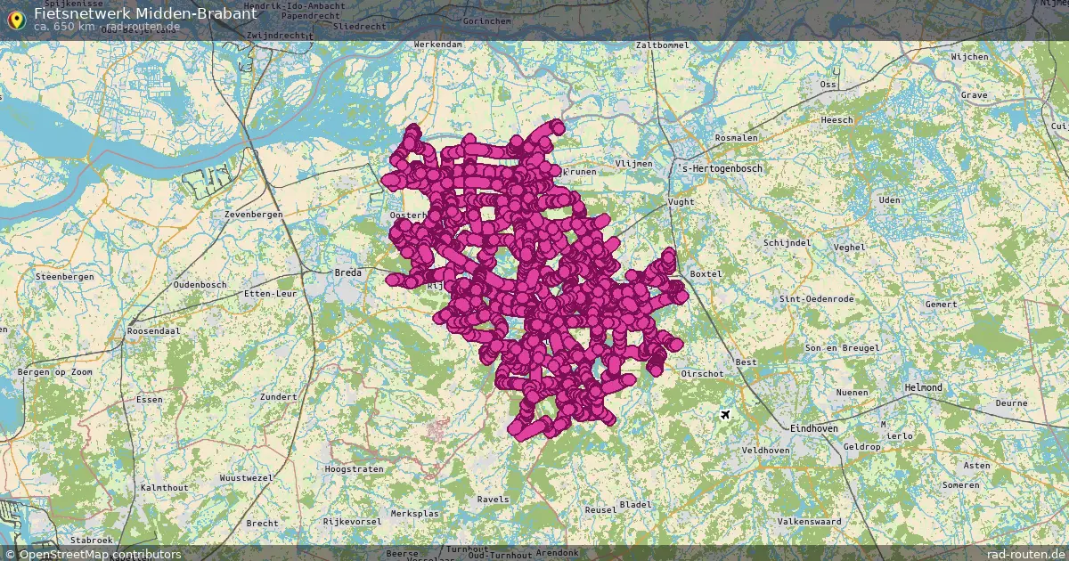 Fietsnetwerk Midden-Brabant – Fernradroute auf Rad-Routen.de