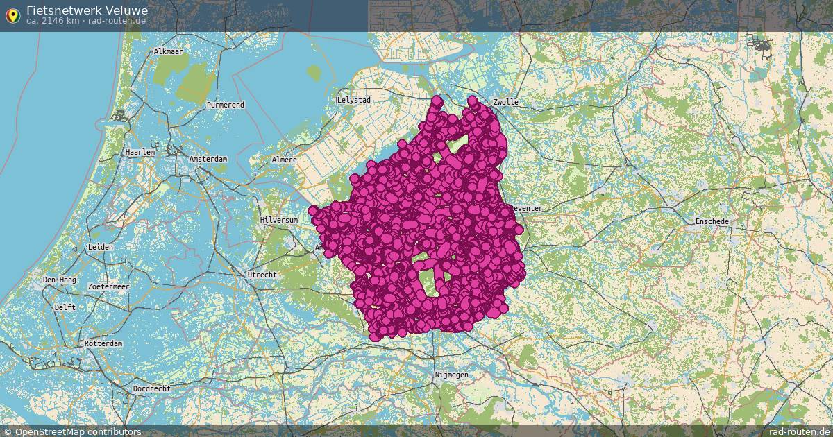 Fietsnetwerk Veluwe – Fernradroute auf Rad-Routen.de