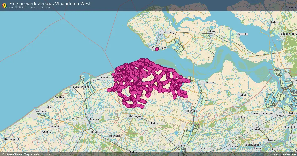 Fietsnetwerk Zeeuws-Vlaanderen West – Fernradroute auf Rad-Routen.de