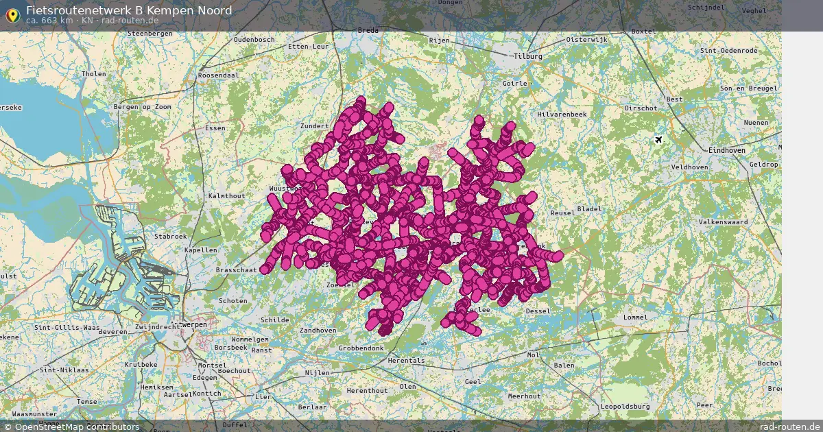 Fietsroutenetwerk B Kempen Noord (KN) – Fernradroute auf Rad-Routen.de