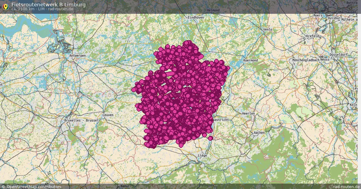 Fietsroutenetwerk B Limburg (Lim) – Fernradroute auf Rad-Routen.de