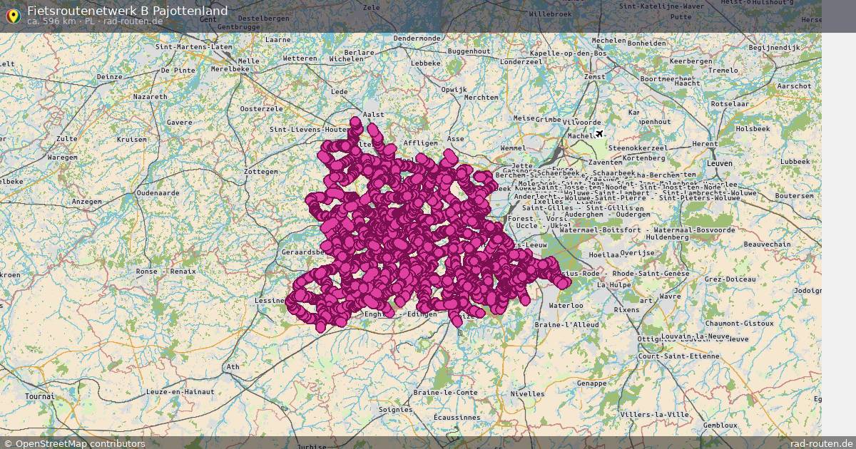 Fietsroutenetwerk B Pajottenland (PL) – Fernradroute auf Rad-Routen.de