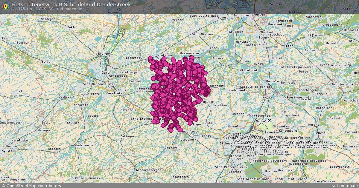 Fietsroutenetwerk B Scheldeland Denderstreek (OVl-SLDS) – Fernradroute auf Rad-Routen.de