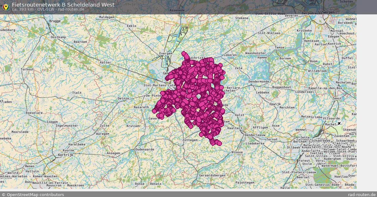 Fietsroutenetwerk B Scheldeland West (OVl-SLW) – Fernradroute auf Rad-Routen.de