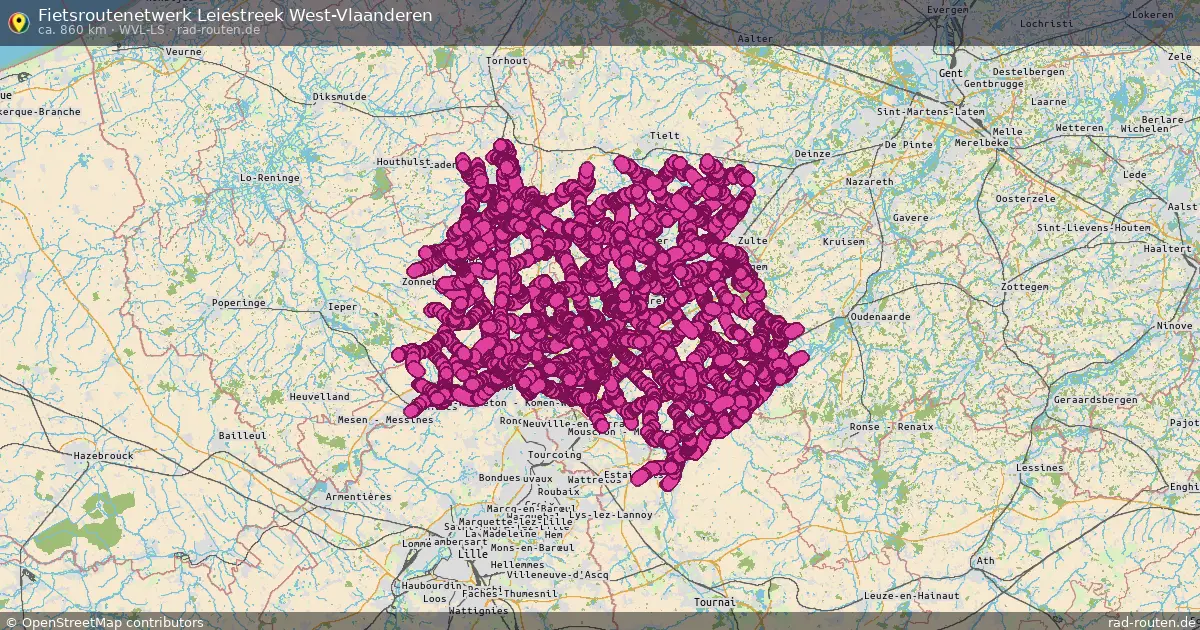 Fietsroutenetwerk Leiestreek West-Vlaanderen (WVl-LS) – Fernradroute auf Rad-Routen.de