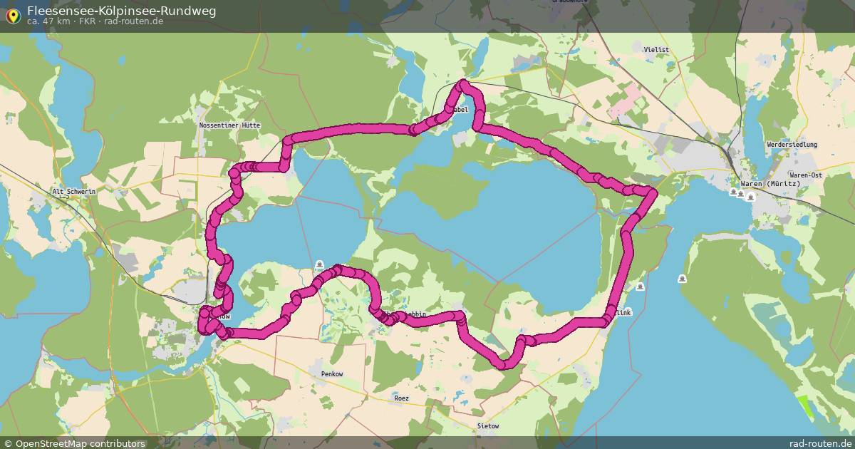 Fleesensee-Kölpinsee-Rundweg (FKR) – Fernradroute auf Rad-Routen.de
