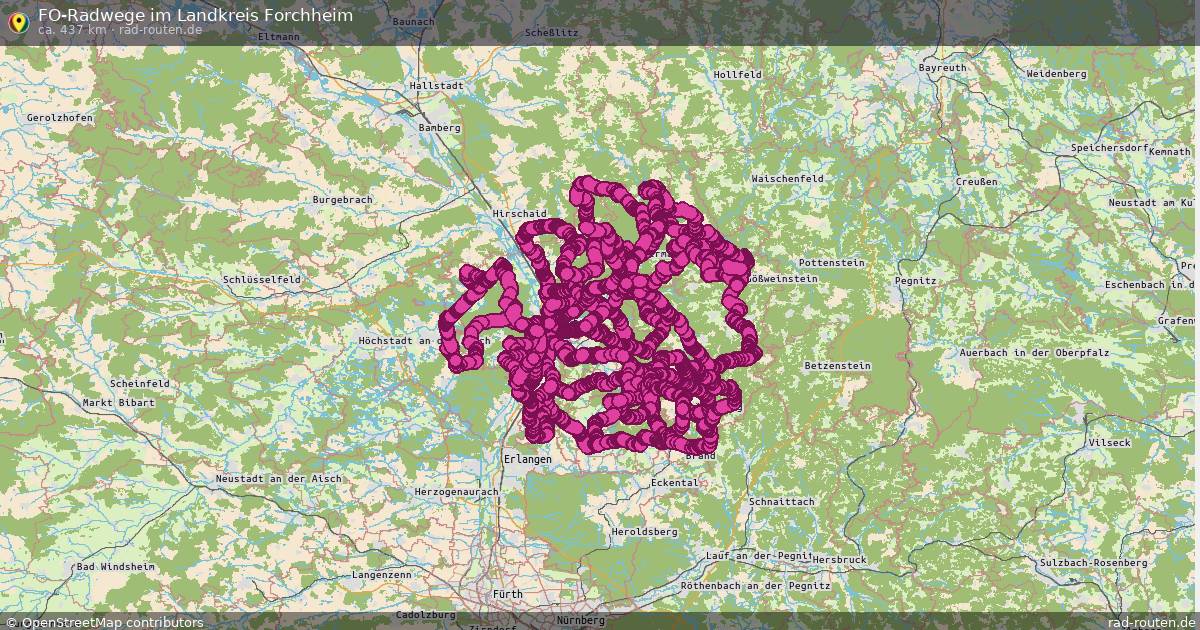 FO-Radwege im Landkreis Forchheim – Fernradroute auf Rad-Routen.de