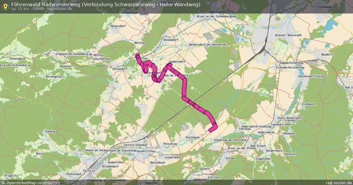 Föhrenwald Radwanderweg (Verbindung Schwarzatalweg - Hohe Wandweg) (FöhrR) – Fernradroute auf Rad-Routen.de