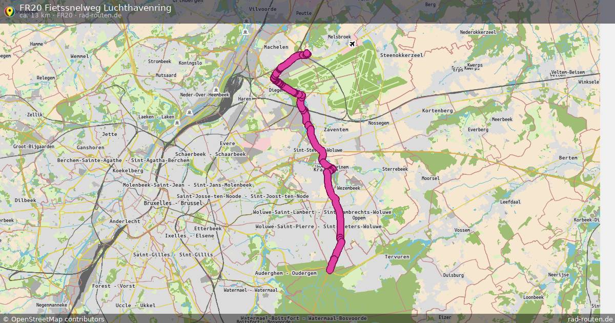 FR20 Fietssnelweg Luchthavenring (FR20) – Fernradroute auf Rad-Routen.de