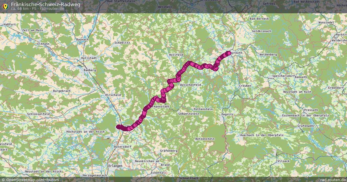 Fränkische-Schweiz-Radweg (FS) – Fernradroute auf Rad-Routen.de