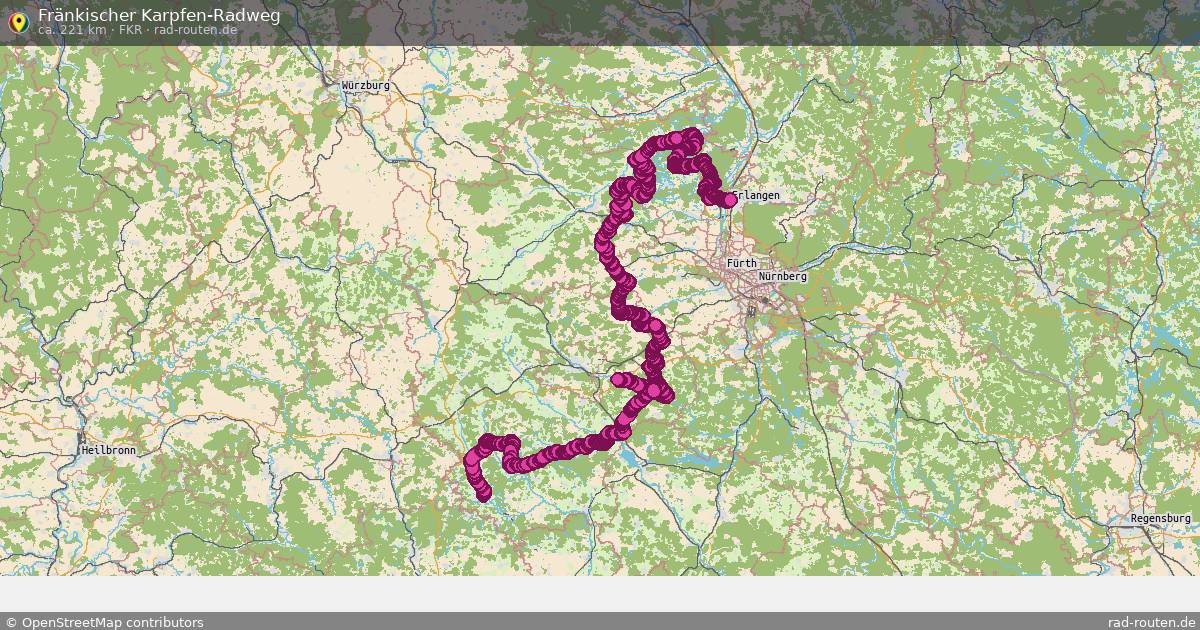 Fränkischer Karpfen-Radweg (FKR) – Fernradroute auf Rad-Routen.de