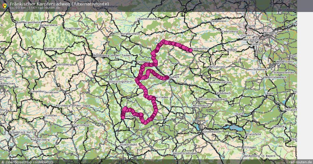 Fränkischer Karpfenradweg (Alternativroute) (FRK) – Fernradroute auf Rad-Routen.de