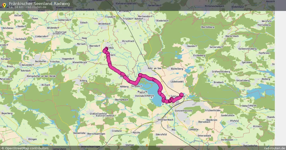 Fränkischer Seenland Radweg – Fernradroute auf Rad-Routen.de