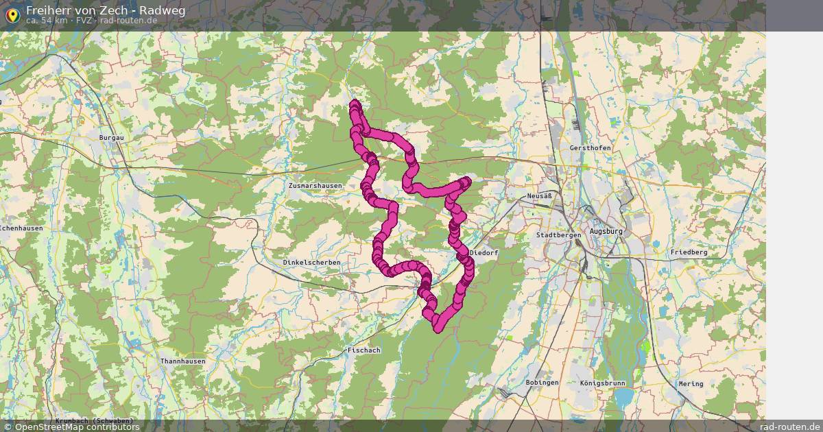Freiherr von Zech - Radweg (FvZ) – Fernradroute auf Rad-Routen.de