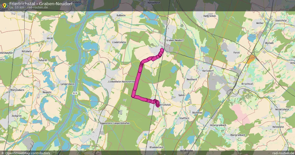 Friedrichstal - Graben-Neudorf – Fernradroute auf Rad-Routen.de