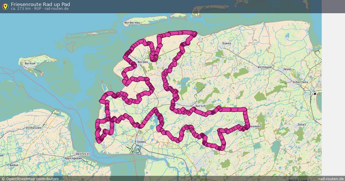 Friesenroute Rad up Pad (RuP) – Fernradroute auf Rad-Routen.de