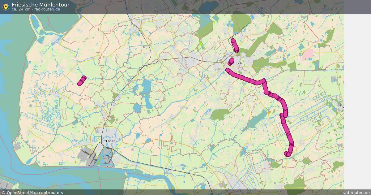 Friesische Mühlentour – Fernradroute auf Rad-Routen.de