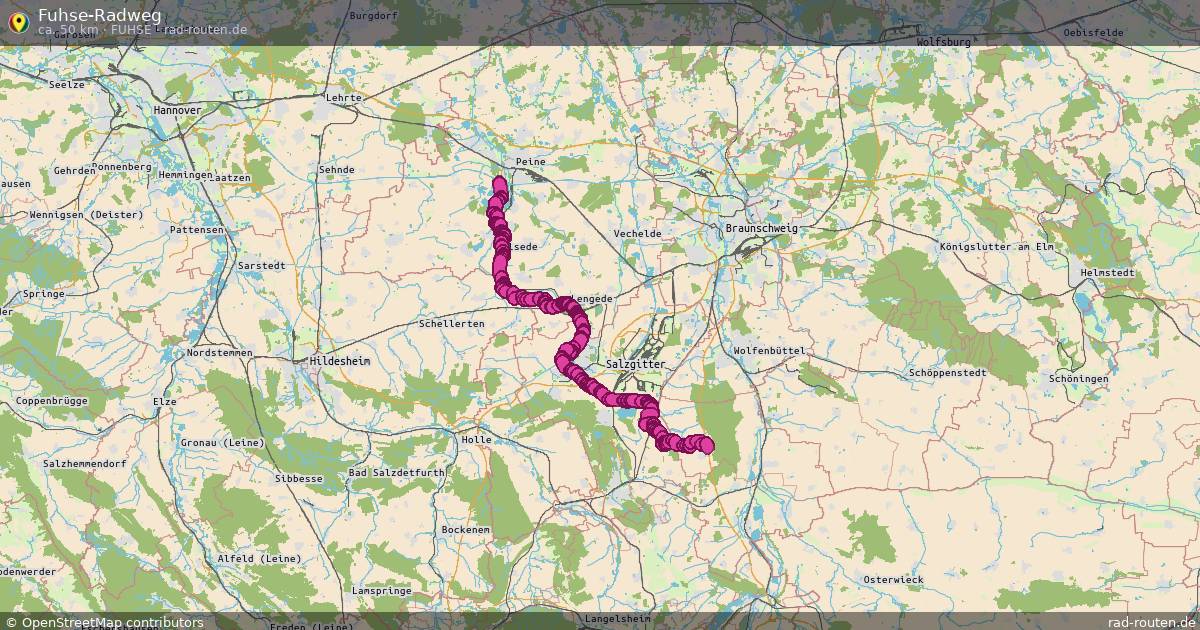 Fuhse-Radweg (Fuhse) – Fernradroute auf Rad-Routen.de