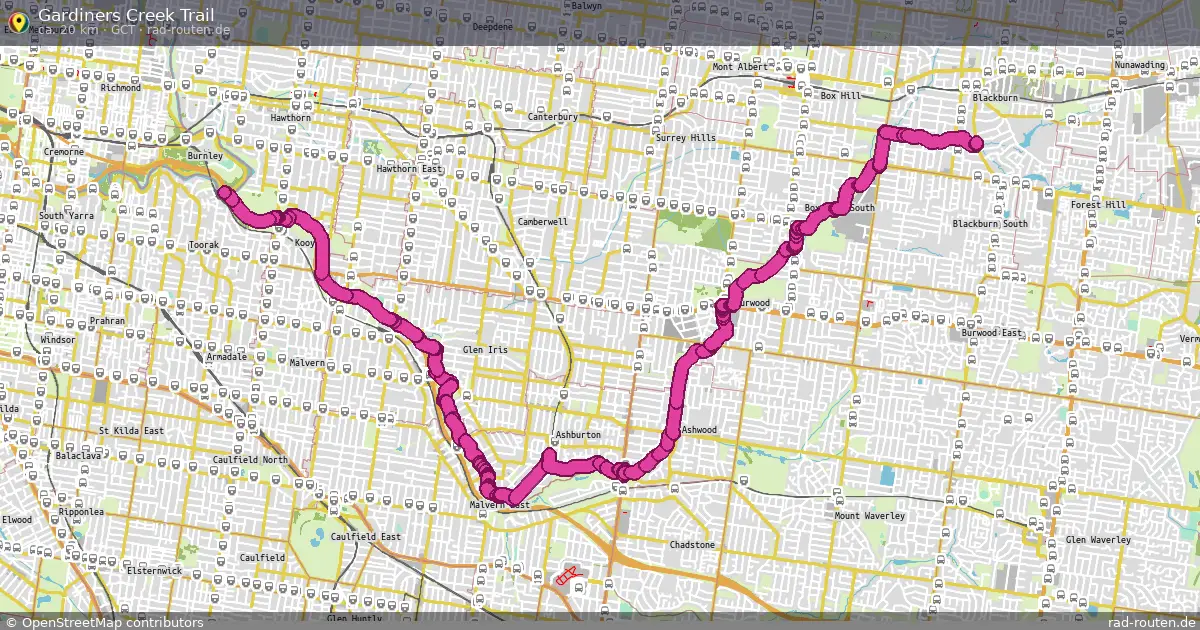 Gardiners Creek Trail (GCT) – Fernradroute auf Rad-Routen.de