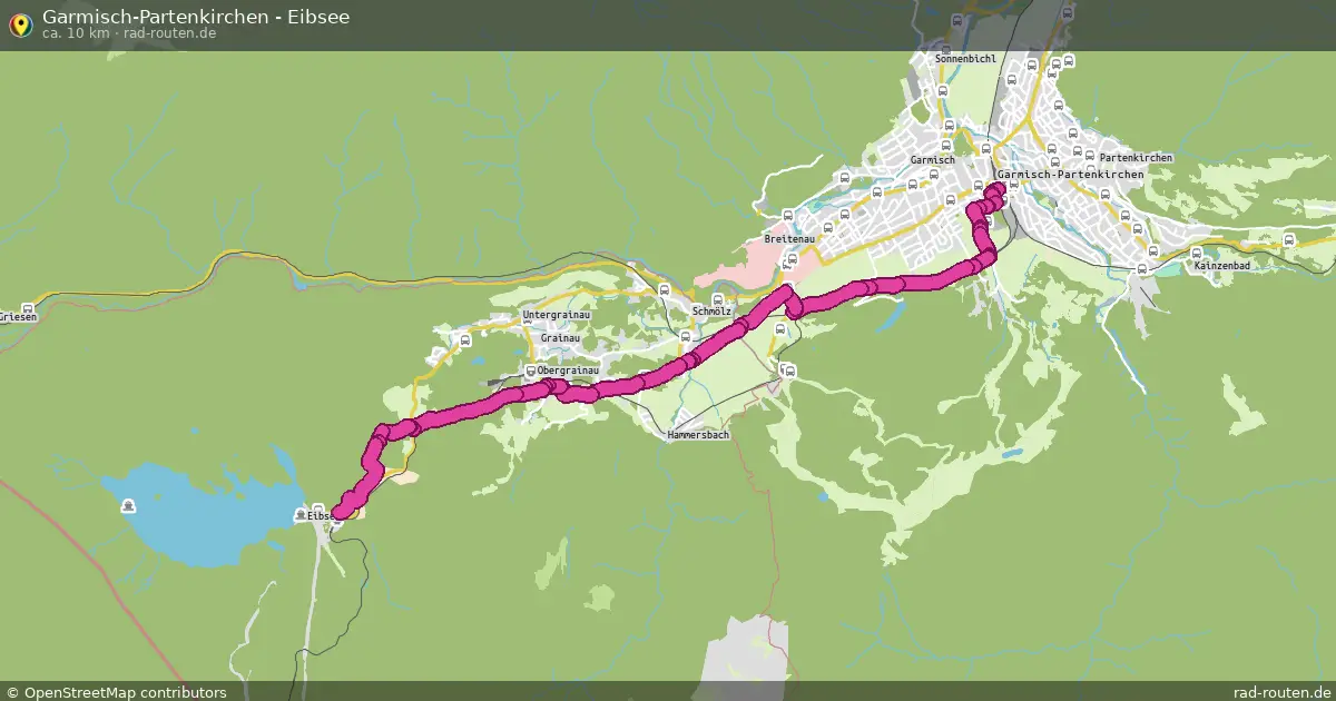 Garmisch-Partenkirchen - Eibsee – Fernradroute auf Rad-Routen.de