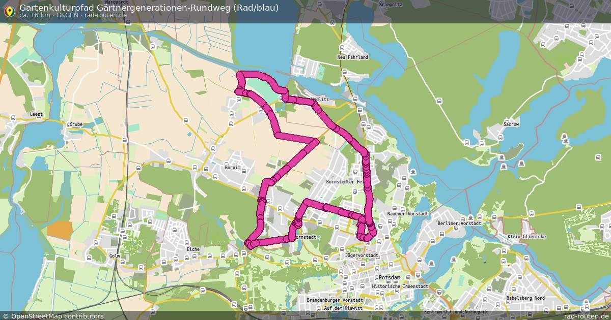 Gartenkulturpfad Gärtnergenerationen-Rundweg (Rad/blau) (GkGen) – Fernradroute auf Rad-Routen.de