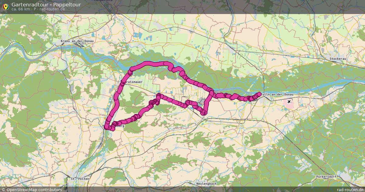 Gartenradtour - Pappeltour (P) – Fernradroute auf Rad-Routen.de