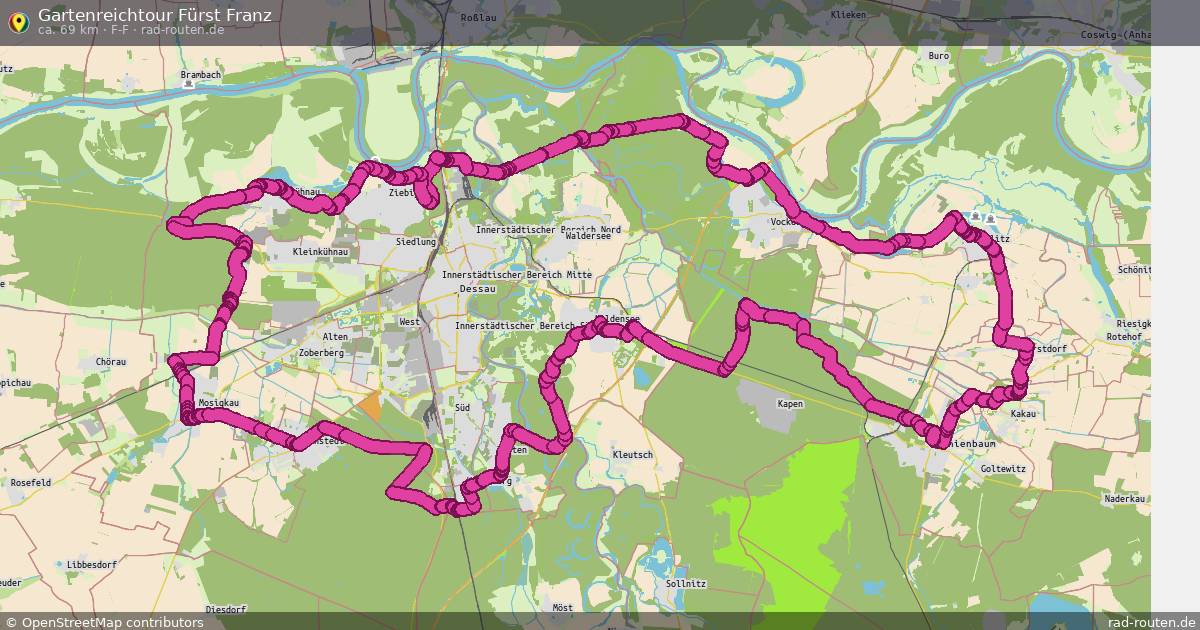 Gartenreichtour Fürst Franz (F-F) – Fernradroute auf Rad-Routen.de