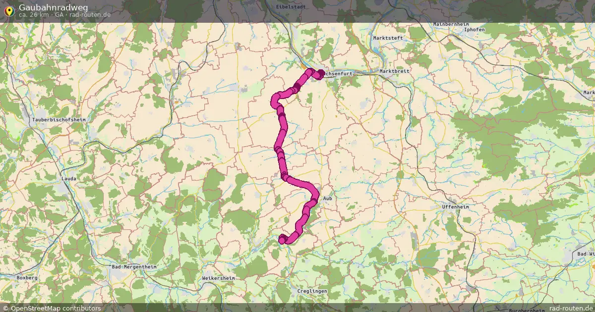 Gaubahnradweg (Ga) – Fernradroute auf Rad-Routen.de