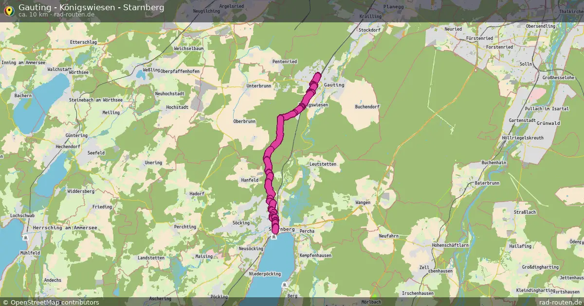 Gauting - Königswiesen - Starnberg – Fernradroute auf Rad-Routen.de