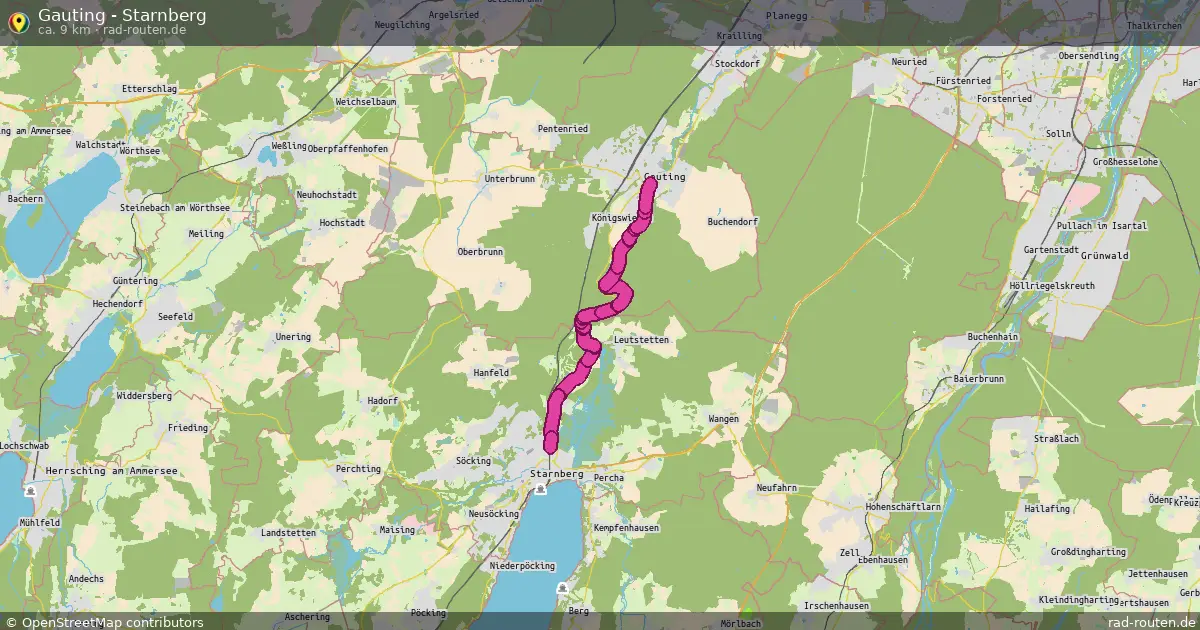 Gauting - Starnberg – Fernradroute auf Rad-Routen.de