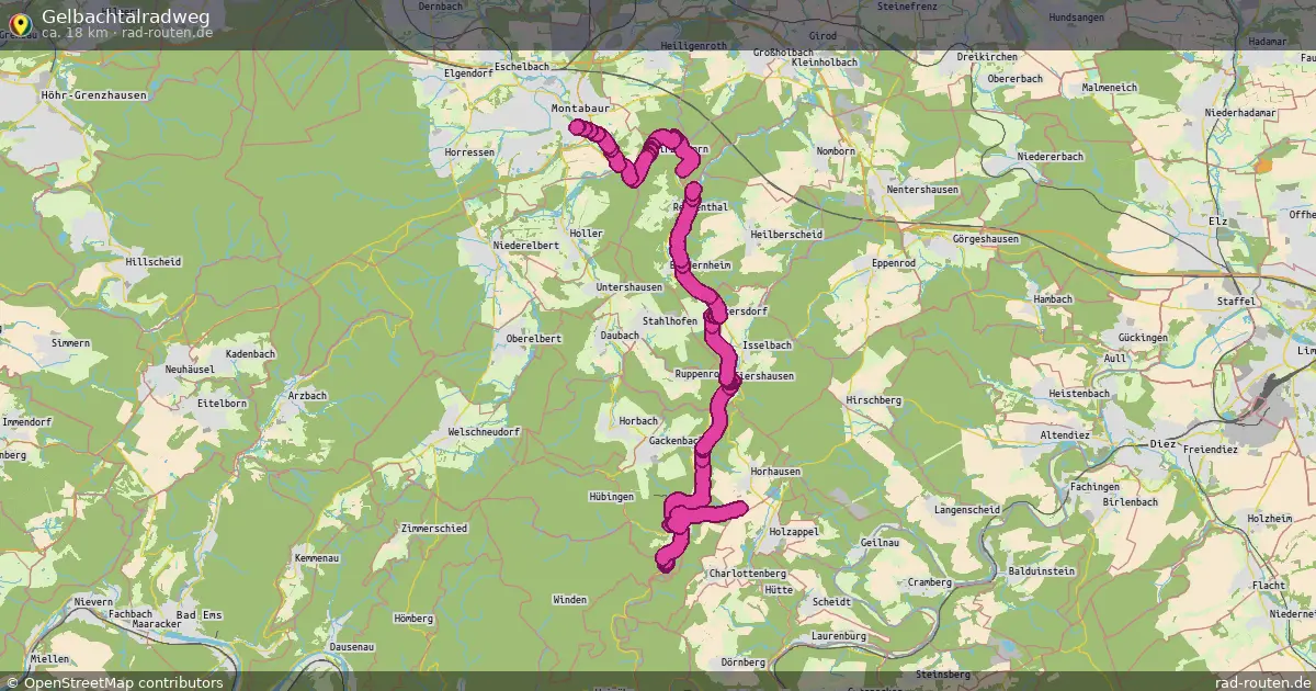 Gelbachtalradweg – Fernradroute auf Rad-Routen.de
