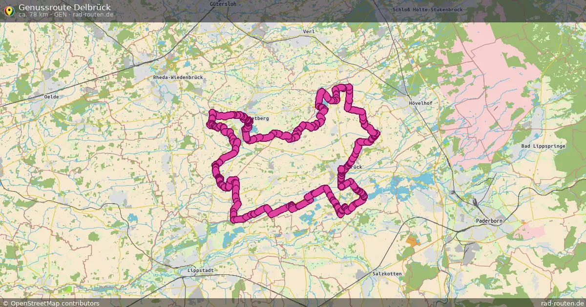 Genussroute Delbrück (Gen) – Fernradroute auf Rad-Routen.de