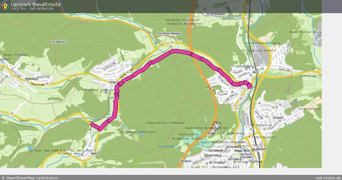 Geopark Basaltroute – Fernradroute auf Rad-Routen.de