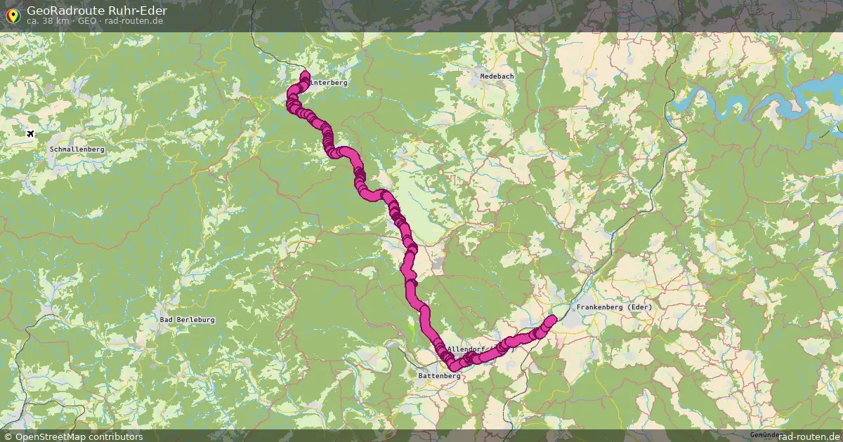 GeoRadroute Ruhr-Eder (Geo) – Fernradroute auf Rad-Routen.de