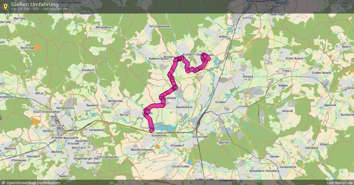 Gießen Umfahrung (GiU) – Fernradroute auf Rad-Routen.de