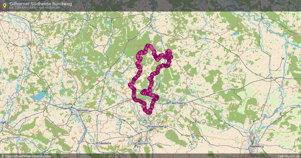 Gifhorner Südheide Rundweg (GFS) – Fernradroute auf Rad-Routen.de